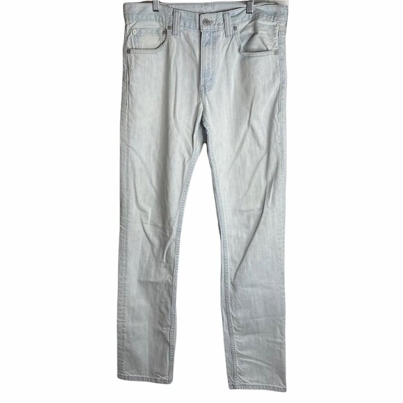 Levi’s 521 Men’s Stretch Skinny Jeans 32x34 Light Wash Blue Denim Mid Rise - Picture 1 of 5